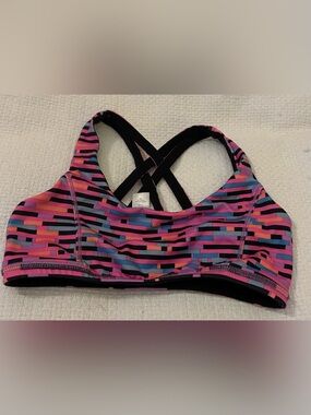 Ivivva Women's Pink Patterned Strappy Sports Bra